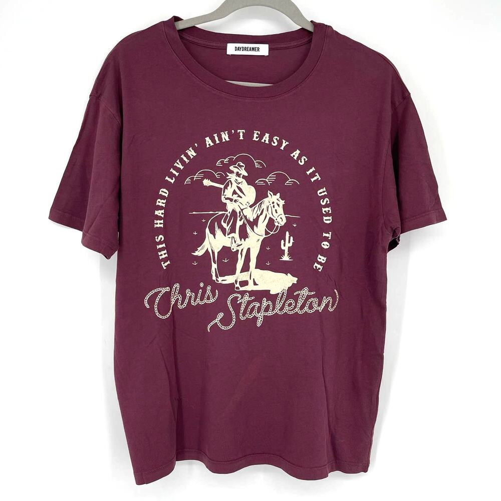 Daydreamer Chris Stapleton Hard Livin Boyfriend Tee Small